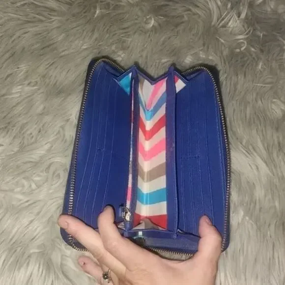 Kate Spade Neda Navy Blue WLRU 1148 Newbury Lane Zip Wallet Preppy Classic - Picture 7 of 7